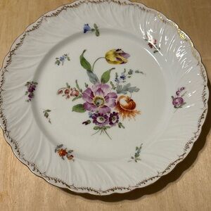 Richard Klemm Dresden Porcelain Dinner Plates set of 4 Vintage Floral
